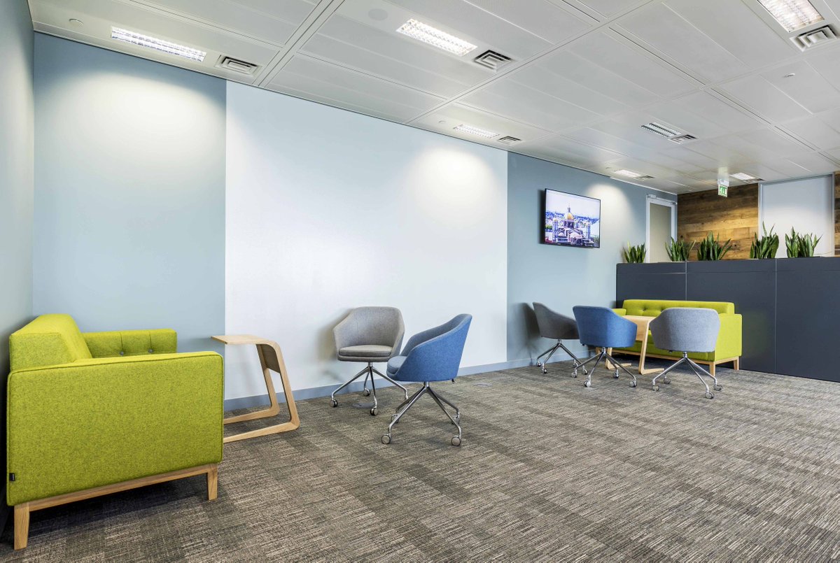 Did you know that bright colours in your office can help to improve employee productivity and mood? #officetips