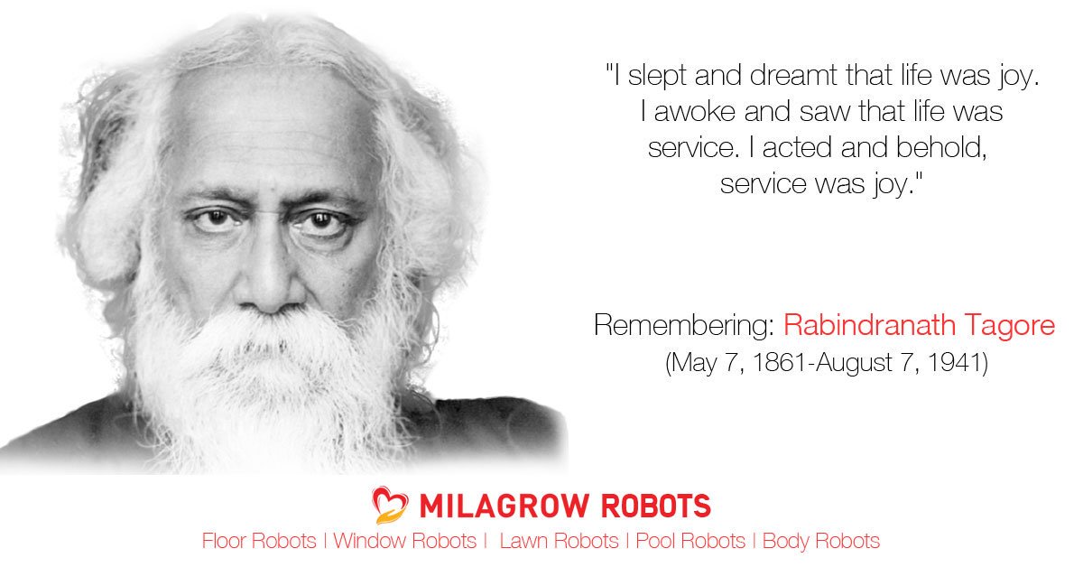 skmrobotics's tweet image. Remembering  #RabindranathTagore
#MilagrowRobots #FloorRobots #Robovacs #CleaningRobots #RoboticVacuumCleaner #VacuumCleaner #FloorCleaner FloorCleaningMachine goo.gl/xn47R7