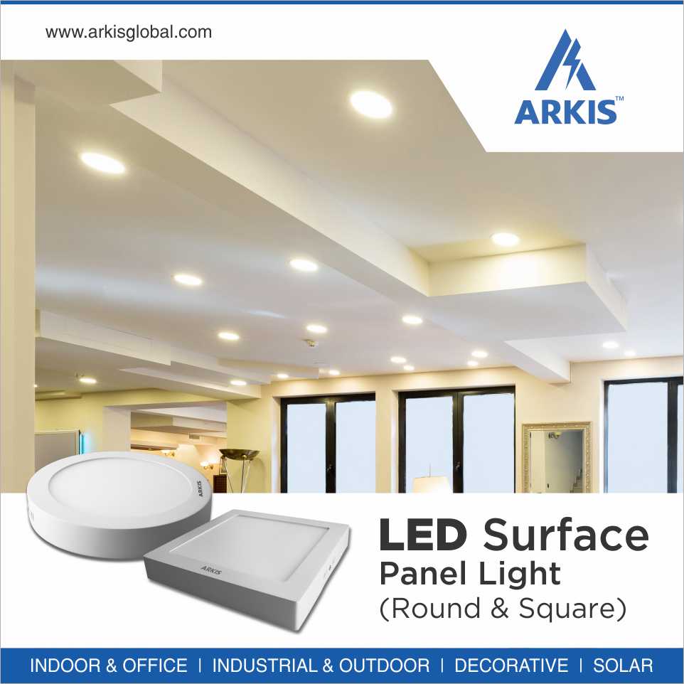 Get Arkis High Lumen LED Surface Panel Light With Wide Operating Voltage Range And Save Energy.