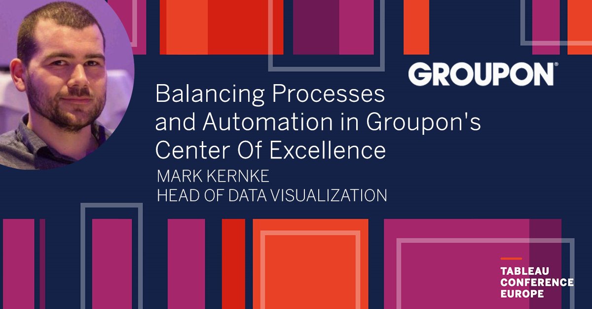 tableau's tweet photo. Find out how @Groupon has scaled Tableau to deliver reports to over 1500 business users, only at #TC18Europe. Register now: https://t.co/IIYRmAi6iT https://t.co/MuTN3413Hf