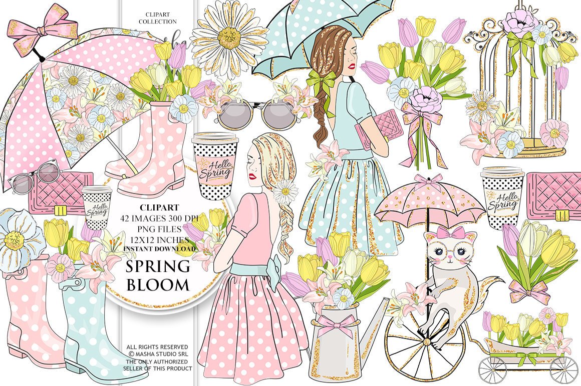 MashaStudio's tweet photo. Excited to share Spring Bloom Clipart, Spring Clip Art, Flowers Clipart, Fashion Girl Clipart Fashion Ilustration, Umbrella Clipart, 42 images 300 dpi PNG #fashionclipart #flowerclipart #springclipart #scrapbooking #anniversary #pink #supplies #etsy https://t.co/Mi56vI5Q1c https://t.co/Nc2tFwhjWN