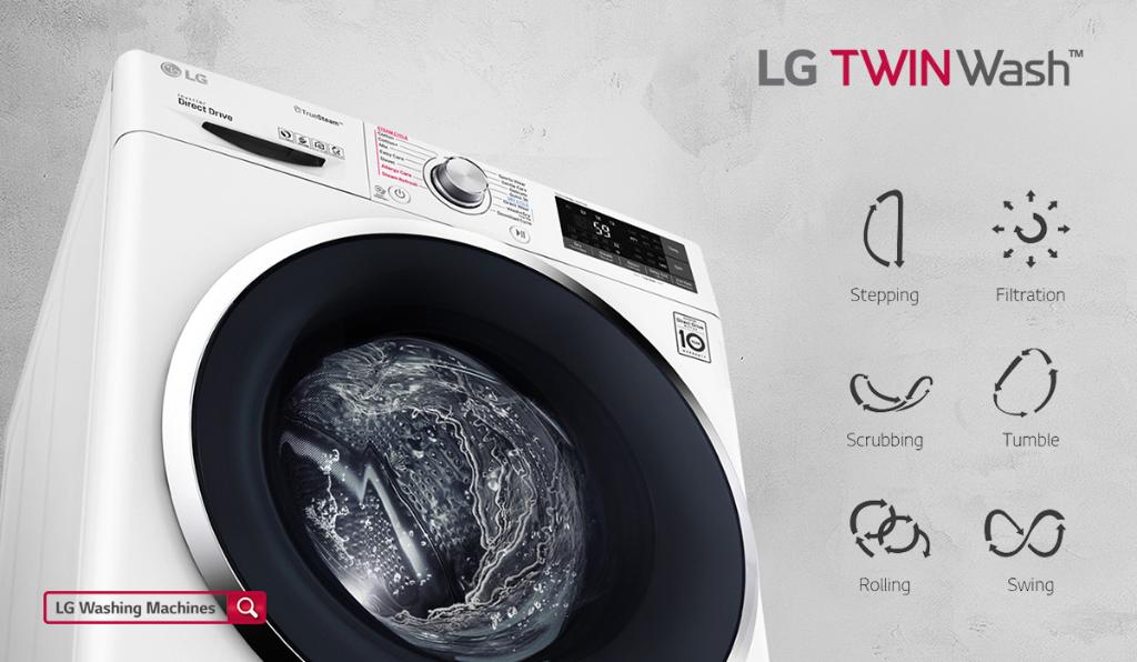 LGGulf's tweet photo. Enjoy time-saving convenience as you wash two loads of laundry at once, with LG's TWINWash.
https://t.co/tB21lJh4FW
#TWINWash #LGTWINWASHGULF #WashingMachine #MotionDirectDrive #Technology #LG #LGGulf https://t.co/Zr1PiT0f08