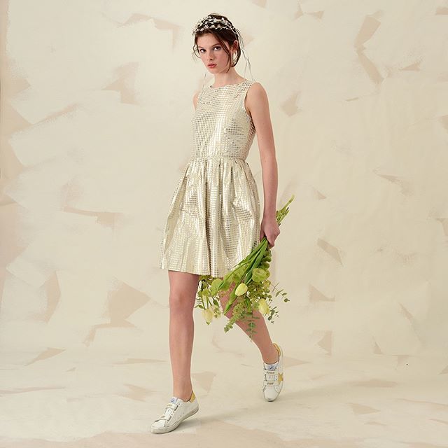 _BONPOINT's tweet photo. Classic with a twist! Shiny summer dress with white trainers is always a good idea! #bonpointss18 #ss18 #summer18 https://t.co/zuHsONTFKE
