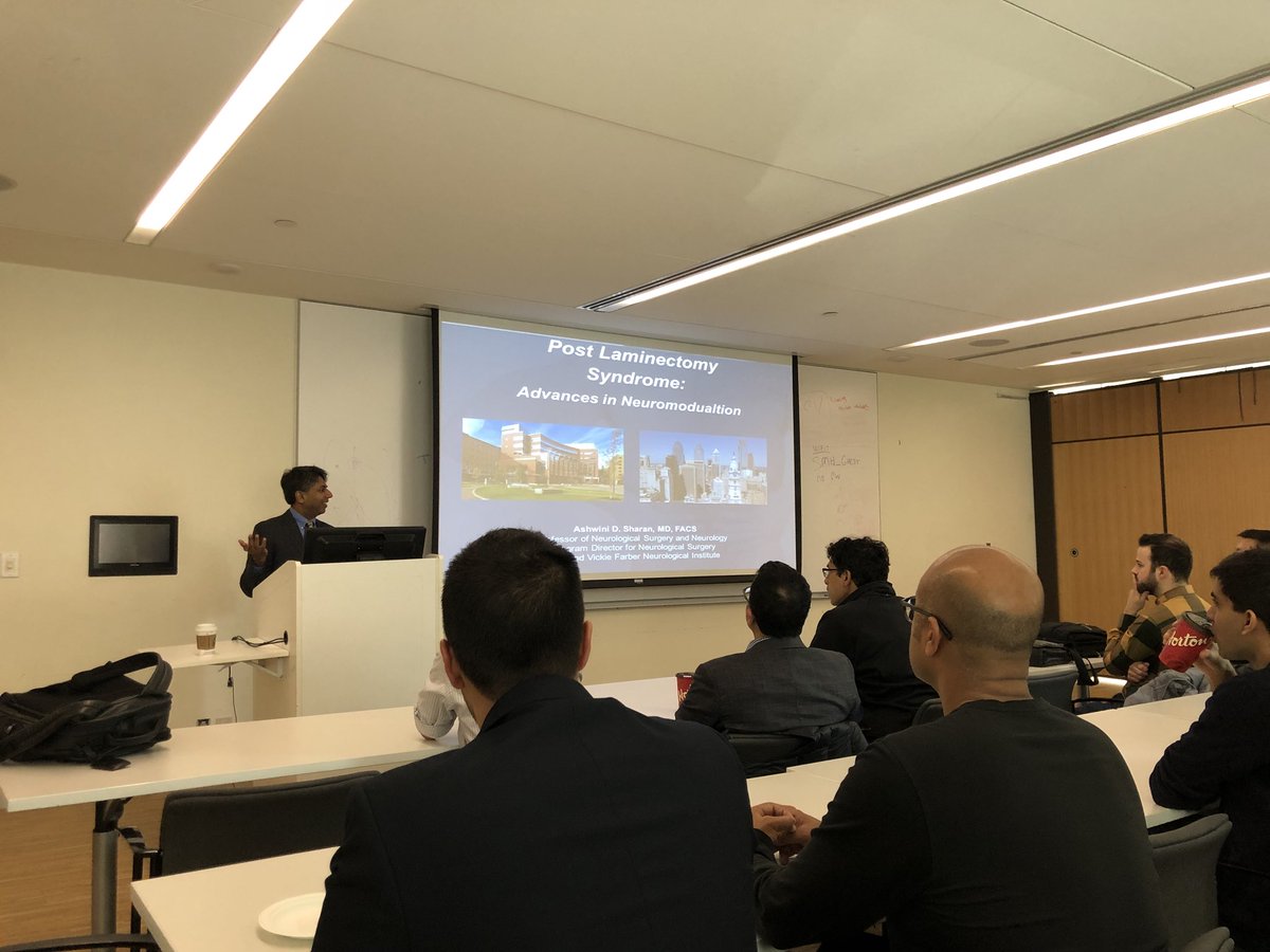 UofTSpine's tweet photo. @AshSharan our visiting professor gives a talk now at @StMikesHospital #spine #neuromdulation @UofTNeuroSurge @UofTPGME @UofTSurgery @DrFehlings https://t.co/0eH4c7vJCT