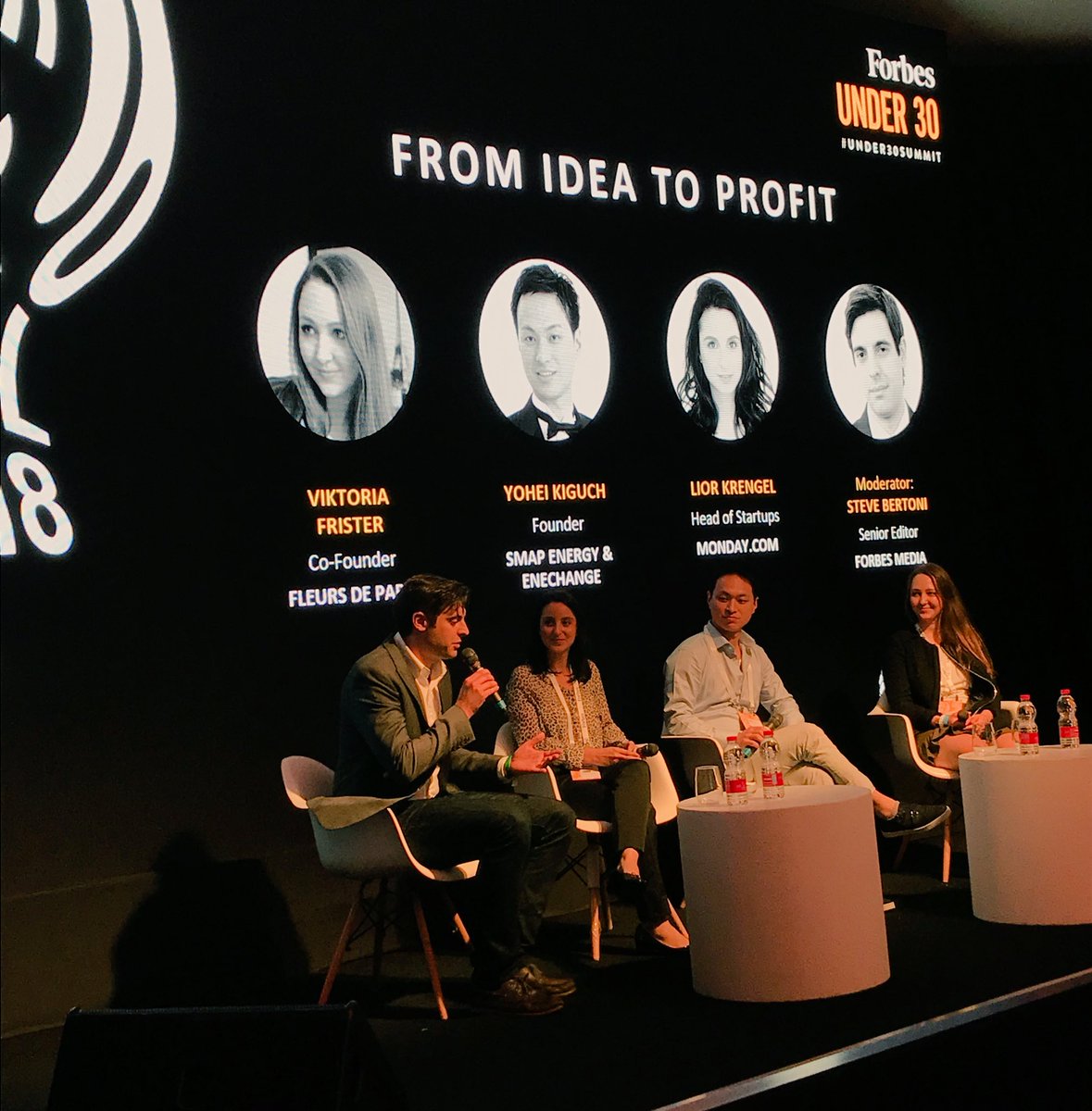 Forbes's tweet photo. “When you go out on a journey, always make sure you have the right people with you.” -Lior Krengel #Under30Summit
Presented by @mondaydotcom https://t.co/ufiv0iilhW