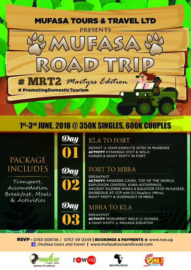 Mufasa Road Trip 2 is on!!! 1st to 3rd June Kla-Fort -Mbra #MRT2 
#MartyrsEdition #PromotingDomesticTourism