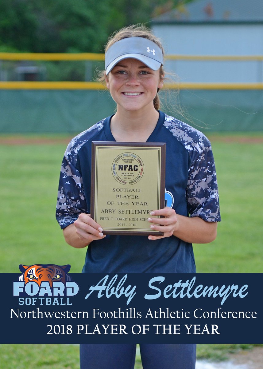 FoardSoftball's tweet photo. 2018 2A Northwestern Foothills Conference Player of the Year https://t.co/39EX4FN8n8