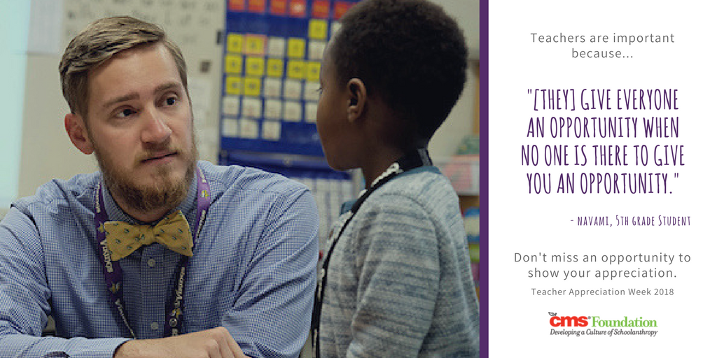 Teachers in our community are dedicated, caring, innovative &amp; creative. Through even a small act of giving, you can help create more opportunities for <a href="/CharMeckSchools/">Charlotte-Mecklenburg Schools</a> educators &amp; the students they impact. Donate today: bit.ly/cmsf_taw2018 #CMSTAW2018 #Schoolanthropy