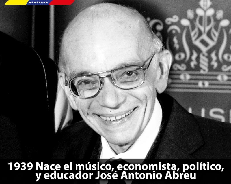 NicolasMaduro's tweet image. Venezuela entera celebra hoy el día en que nació nuestro gran maestro José Antonio Abreu. Un hombre que dedicó su vida a usar la música como un instrumento de dignificación social e inclusión. Hoy su legado está vivo en millones de niños y jóvenes de la Patria.