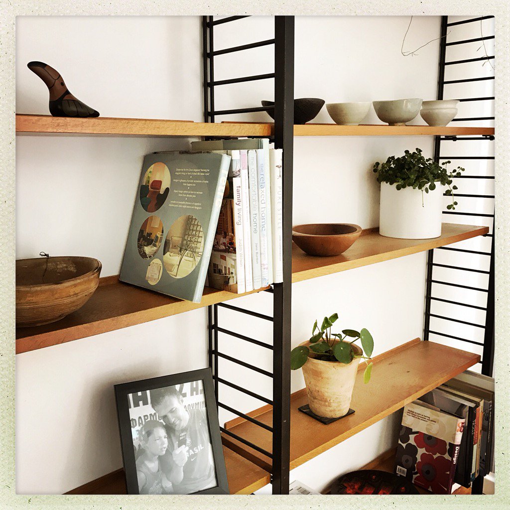 chairsandsky's tweet photo. #oldschool oak/steel shelving system. A little #ladderax in style. On site soon. #midcentury #shelving #vintage https://t.co/gPIi5N8hvt
