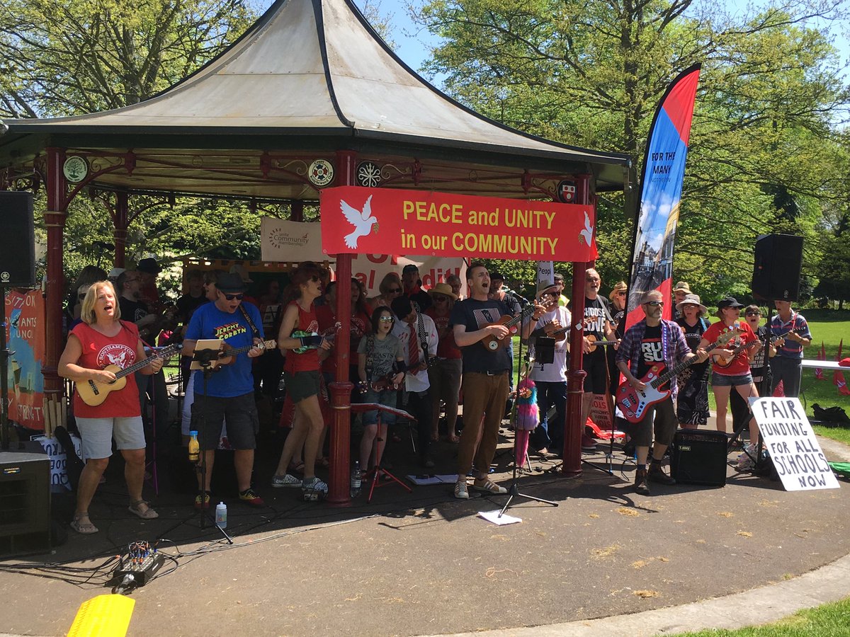 Jennieformby1's tweet photo. It was an absolute pleasure to speak at Southampton #MayDay rally today, now being entertained by the brilliant #UkeleleJam #solidarity https://t.co/mBYxgUiZwn