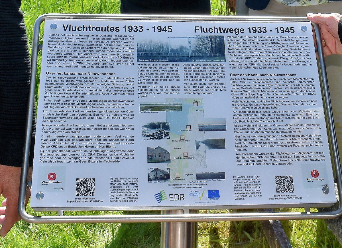🇳🇱 Op #Bevrijdingsdag is in Bad Nieuweschans een plaquette onthuld die #vluchtroutes tussen Duitsland en Nederland (1933-1945) in beeld brengt. Dit is mede mogelijk gemaakt door Net(z)werk+ in het kader van het <a href="/InterregD_NL/">Interreg Deutschland-Nederland</a> programma ➡ edr.eu/grensoverschri…