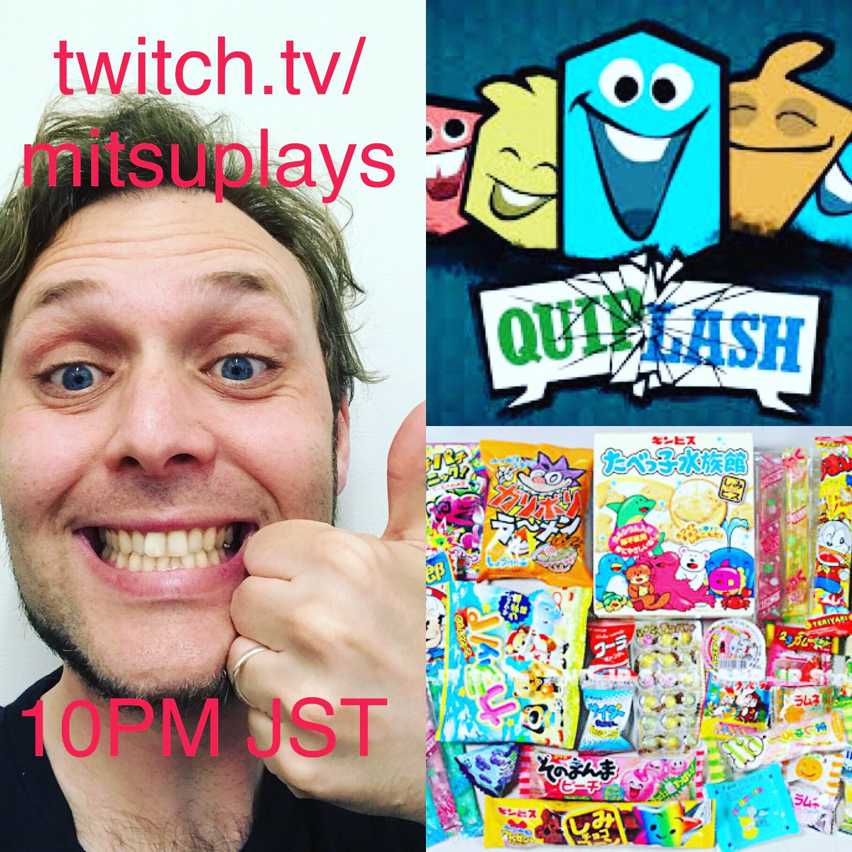 CriticalMits's tweet photo. #snackstream for Monday’s playing some #quiplash while we munch on Japanese goodness. #twitchstreamer #twitchaffiliate #snacks #japan https://t.co/cECXfrqD7T https://t.co/oHFrchRNvv