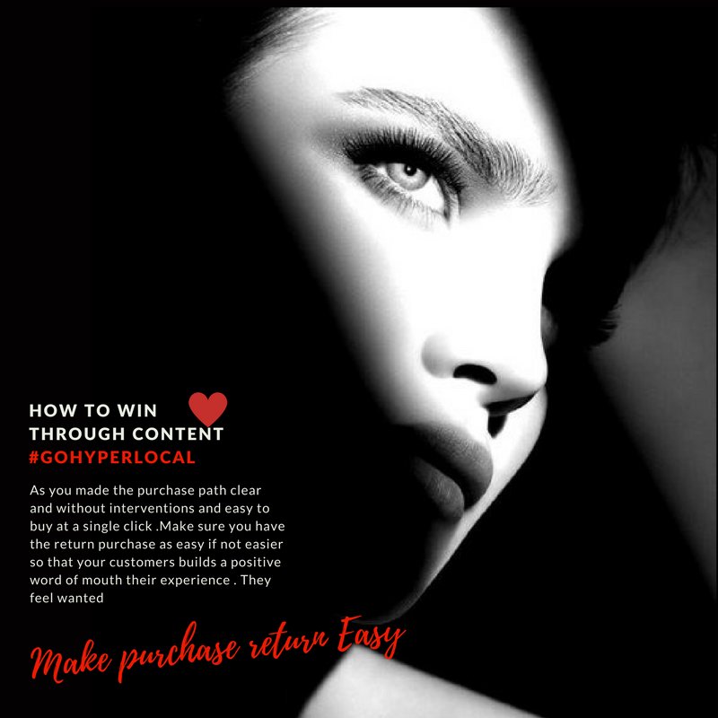 rrniftywindow's tweet image. As you made the #purchasepathclear and without interventions and easy to buy at a #singleclick. Make sure you have the #returnpurchase as easy if not easier so that your customers build a positive word of mouth about their experience. They feel wanted! #GoHyperlocal