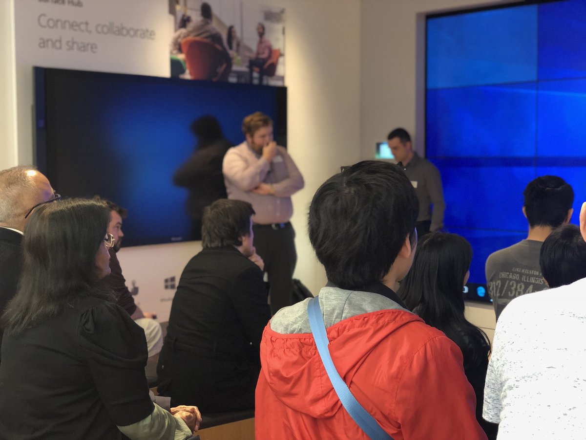 nsquaredmagic's tweet photo. Happening now. Our third Mixed Reality Meetup. Contact us to join the growing community! #MixedReality #MicrosoftStore https://t.co/whLsk5Yoac