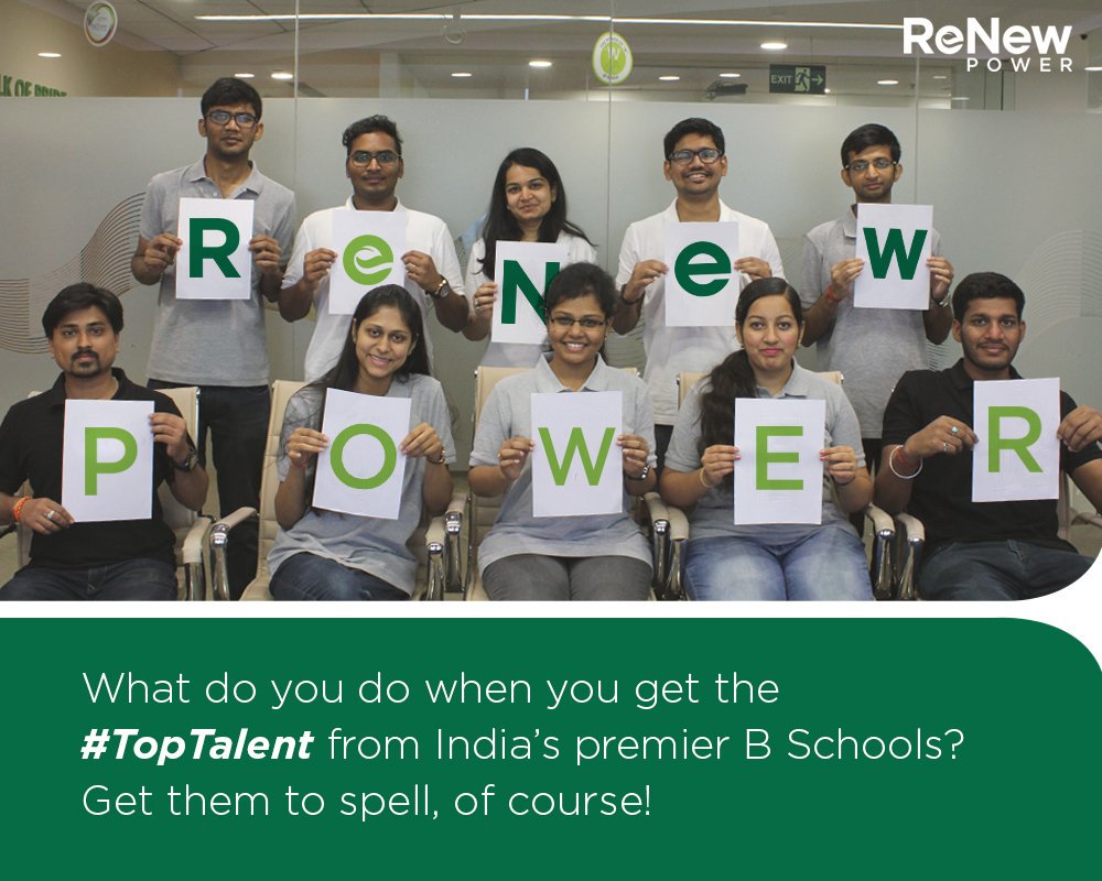 ReNewCorp's tweet photo. This extremely talented bunch of interns have made the ReNew.Hub their home for next few weeks. We'll keep you posted on their journey as we go along. Here's wishing them all the best! #LifeAtReNew https://t.co/uDipHHmAvF