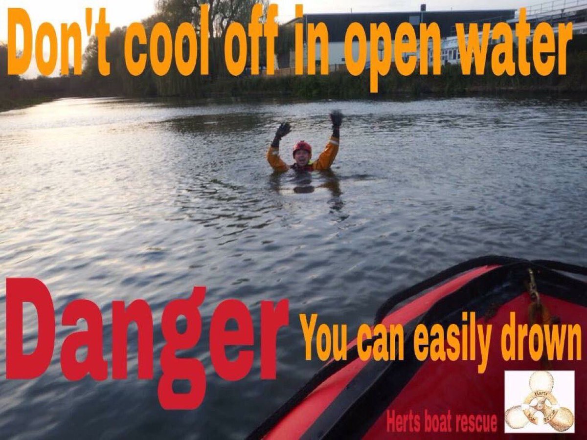hertsboatrescue's tweet image. In the warm weather don’t be tempted to swim in open water!
#think #watersafety
#safecode -
Spot the dangers
Takes safety advice
Don’t go alone
Learn what to do in an emergency
#swim at your local swimming pool where it’s safe
#hertfordshire #waterrescue #bankholidaymonday