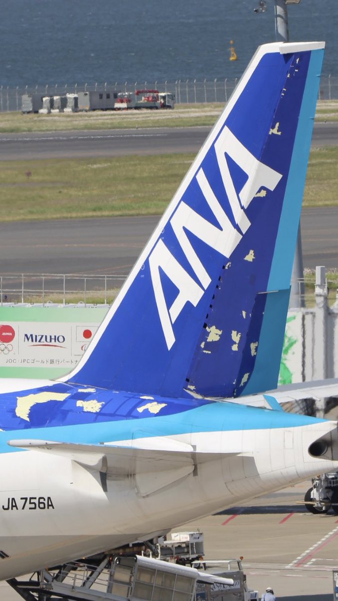 たくと この前 垂直尾翼の塗装が剥がれてるのを初めて見ました Ana 羽田空港 垂直尾翼