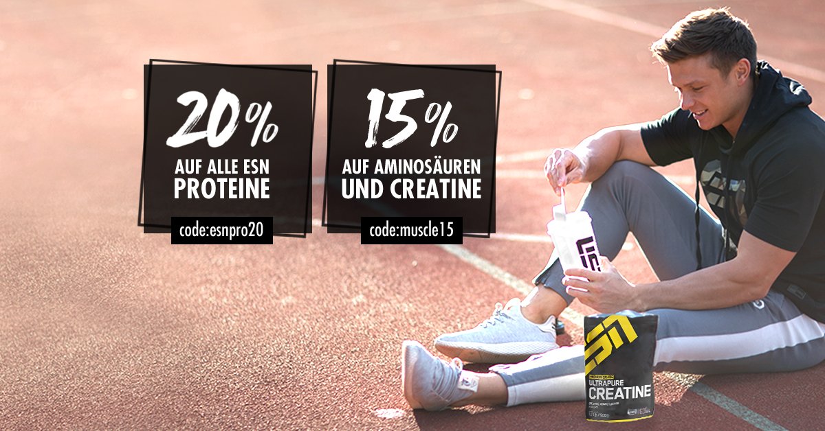 "Du kannst nicht zurückgehen und den Anfang verändern. Aber du kannst starten wo du bist und das Ende verändern."  💪
 Diese Woche im Fitmart-Shop 😍 
 ➡️ 20% auf ALLE ESN Proteine
 ➡️ 15% auf Aminosäuren und Creatine
 ⏱ 07.05.2018  - 13.05.2018
 📦 goo.gl/6PF2uy