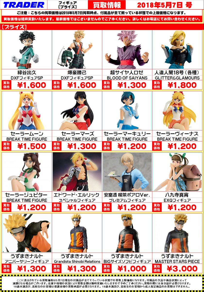 秋葉原トレーダー Hobby บนทว ตเตอร 今週のプライズフィギュア買取表です 僕のヒーローアカデミア ドラゴンボール Naruto 名探偵コナン 鋼の錬金術師 セーラームーン 是非トレーダーへお売り下さい プライズフィギュア 秋葉原トレーダー Hobby บนทว ตเตอร 今週のプライズフィギュア買取表です 僕のヒーローアカデミア ドラゴンボール Naruto 名探偵コナン 鋼の錬金術師 セーラームーン 是非トレーダーへお売り下さい プライズフィギュア
