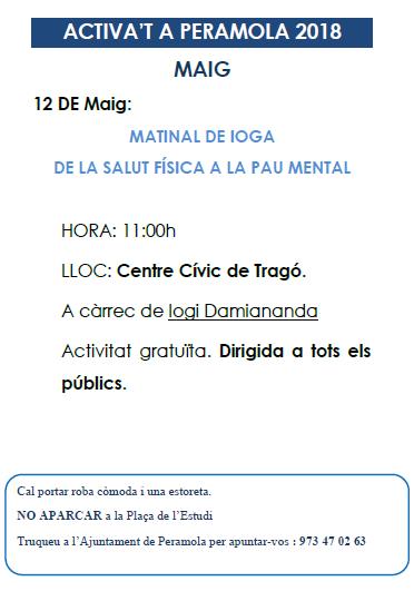 Activa't Peramola! 
Matinal de ioga. #Tragó #Peramola #turismeperamola  #ioga #viuperamola