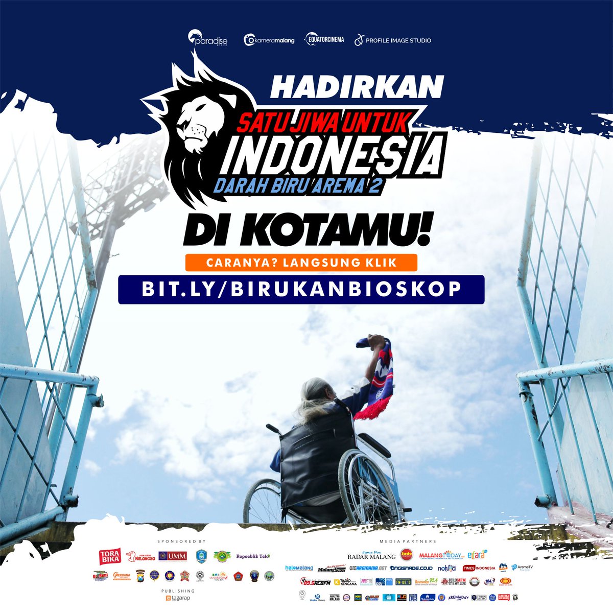 DBAfilm's tweet photo. HADIRKAN FILM "SATU JIWA UNTUK INDONESIA (DARAH BIRU AREMA 2)" DI KOTAMU!
Makin banyak partisipasi, peluang film ini diputar di kota kalian juga semakin besar! Klik https://t.co/zY19IYsh84
#satujiwauntukindonesia #darahbiruarema2 #dbafilm #dba2 #aremania #aremanita https://t.co/UXVl0eW5Tu