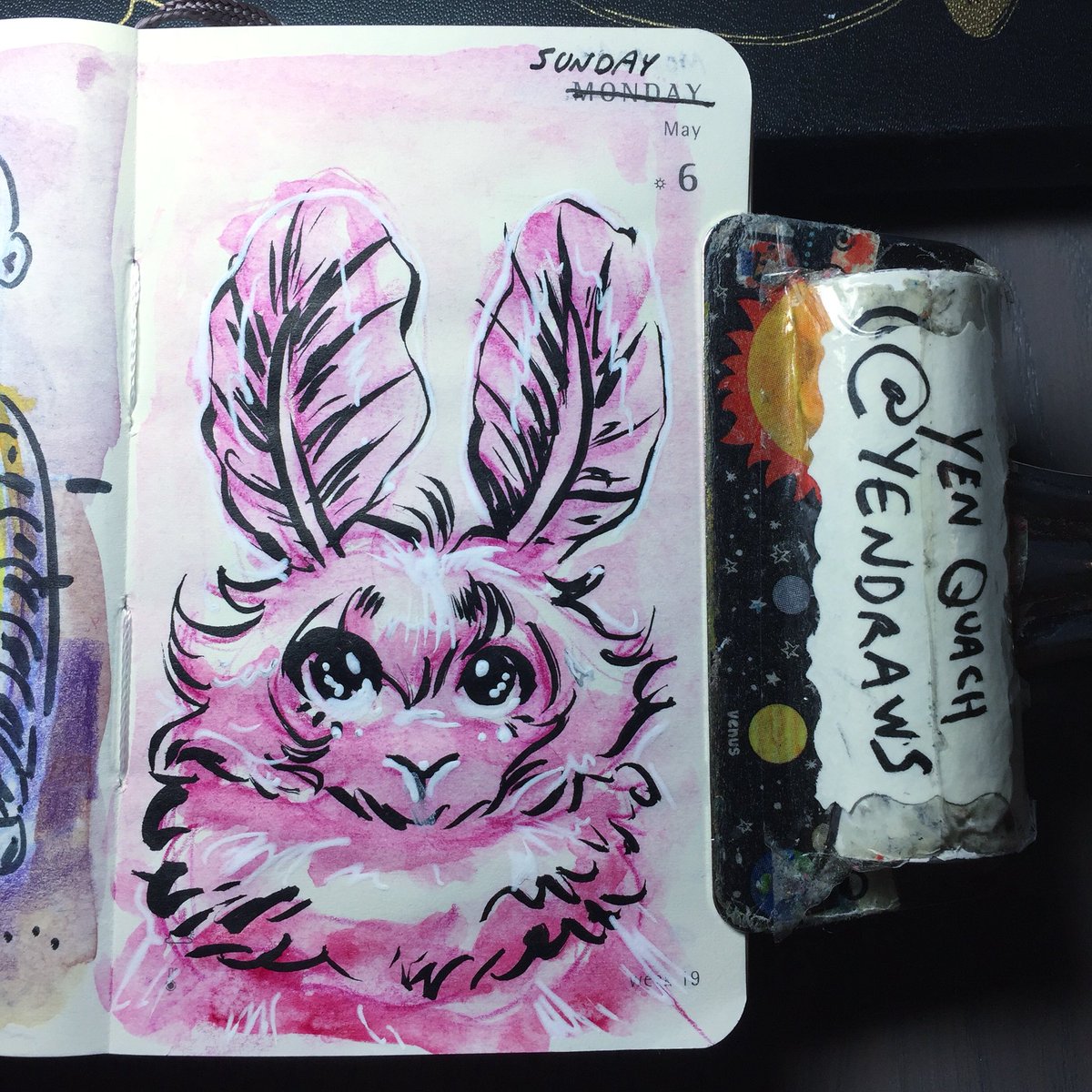 YenDraws's tweet photo. Quinacridone Rose #illustration #draweveryday #ded2018 #sketch #capule #watercolor #moleskine https://t.co/Zsb7JFfZKq