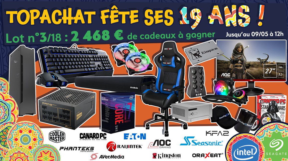 TopAchat's tweet image. 🎁Concours 🎁 #19AnsTopAchat
+50 000€ de lots à gagner !
 
On continue avec le #Lot3 de 2468 € !
 
Pour participer RT + Follow
 
Résultats :
topachat.com/pages/concours…