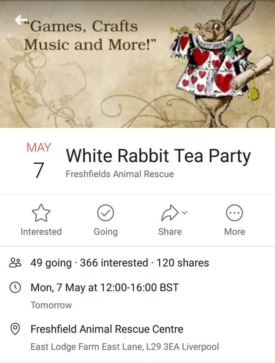PlantVegan's tweet image. Today it's the White Rabbit Tea Party 🐰 at Freshfields Animal Rescue 🐶.   Go for a great afternoon out in the sun☀.   Plant Vegan Café 🌿 is open all day too, so call in to see us either before or after your visit 😀 
#daysoutliverpool #vegansofliverpool #formbybubble #formby