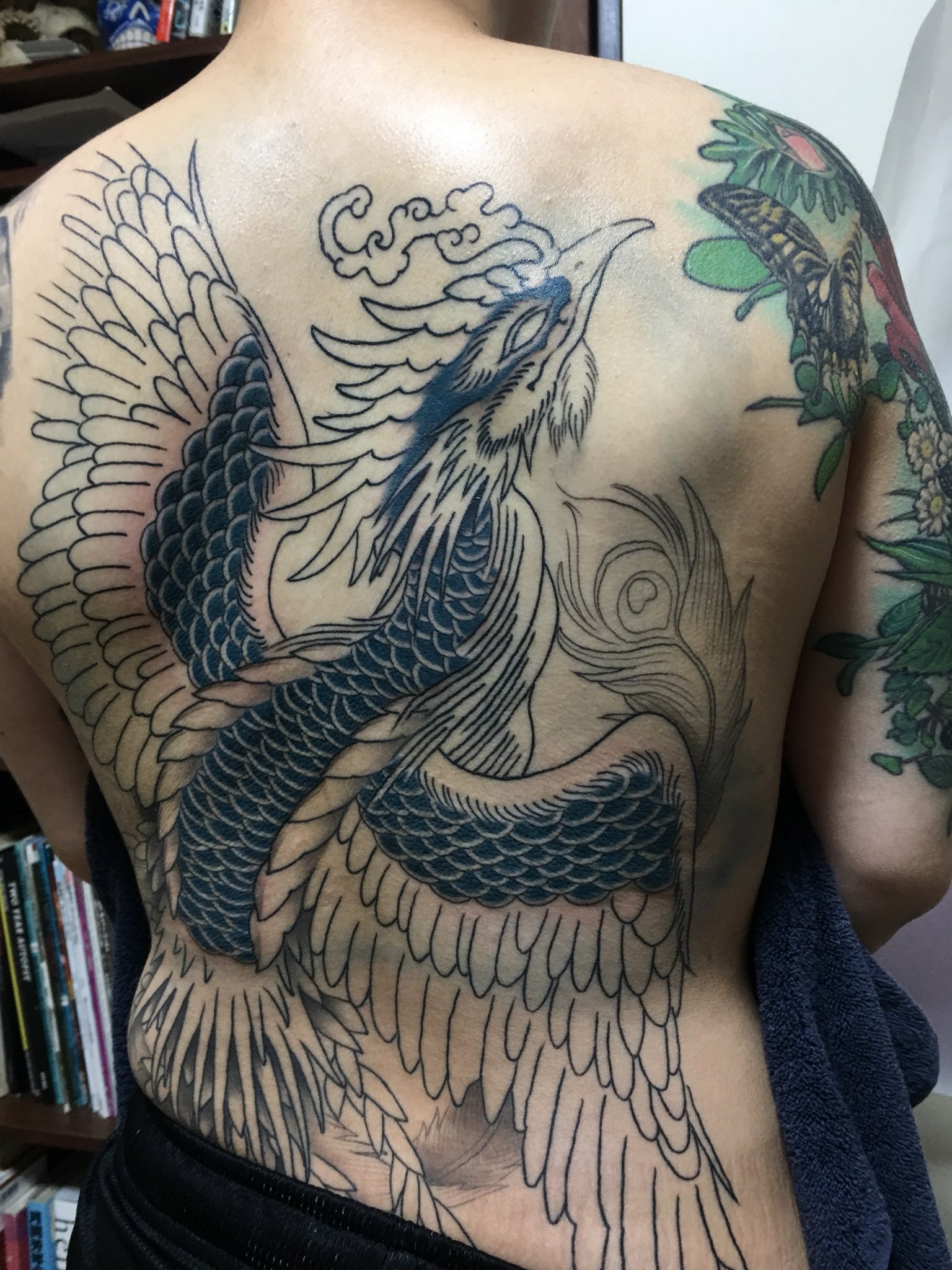 彫和舜washun 鳳凰色スタートしました Tattoo Japanesetattoo Irezumi タトゥー 刺青 背中一面 鳳凰 三軒茶屋
