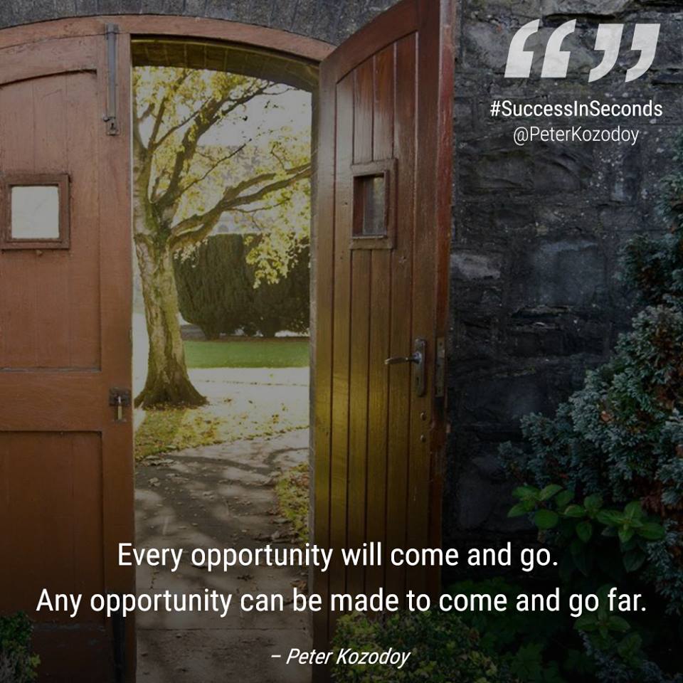 PeterKozodoy's tweet photo. Make the most of each opportunity you're given. #SuccessInSeconds #Entrepreneur #Tips #TipOfTheWeek #Business #Opportunity https://t.co/K2SqNBoAEk