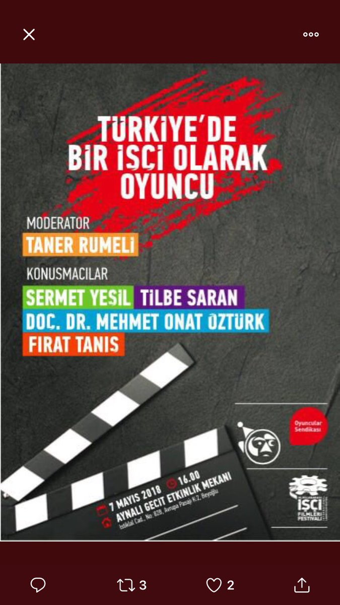 Birkaç gün önce yine bir sette yaşanan korkunç ❗️ kaza❗️sonrası yaralanan iki kişi belki son kaza son yaralanma olur. Mesleğimizin tüm bileşenleri gelin öğrendiklerimizi birbirimizle paylaşalım
#öncecangüvenliği #setlerdeölütoruz <a href="/oyuncusendika/">Oyuncular Sendikası</a> @tilbetilbesaran <a href="/firattanis/">Fırat Tanış</a>