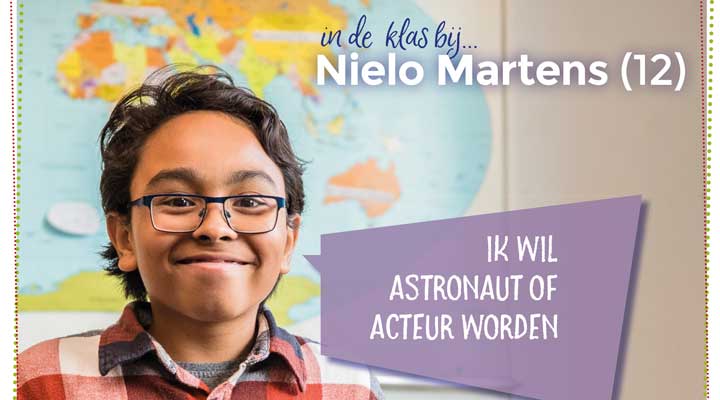 govmbo's tweet photo. Nielo Martens is 12 jaar en zit op basisschool Atalanta in Eindhoven. Spelling en geschiedenis vindt hij leuk om te doen. Later wil Nielo astronaut of acteur worden. Lees op pagina 15 van de Go VMBO-krant waarom. Lees de krant hier online: https://t.co/76BvzcCuje https://t.co/vppqzQRbQF