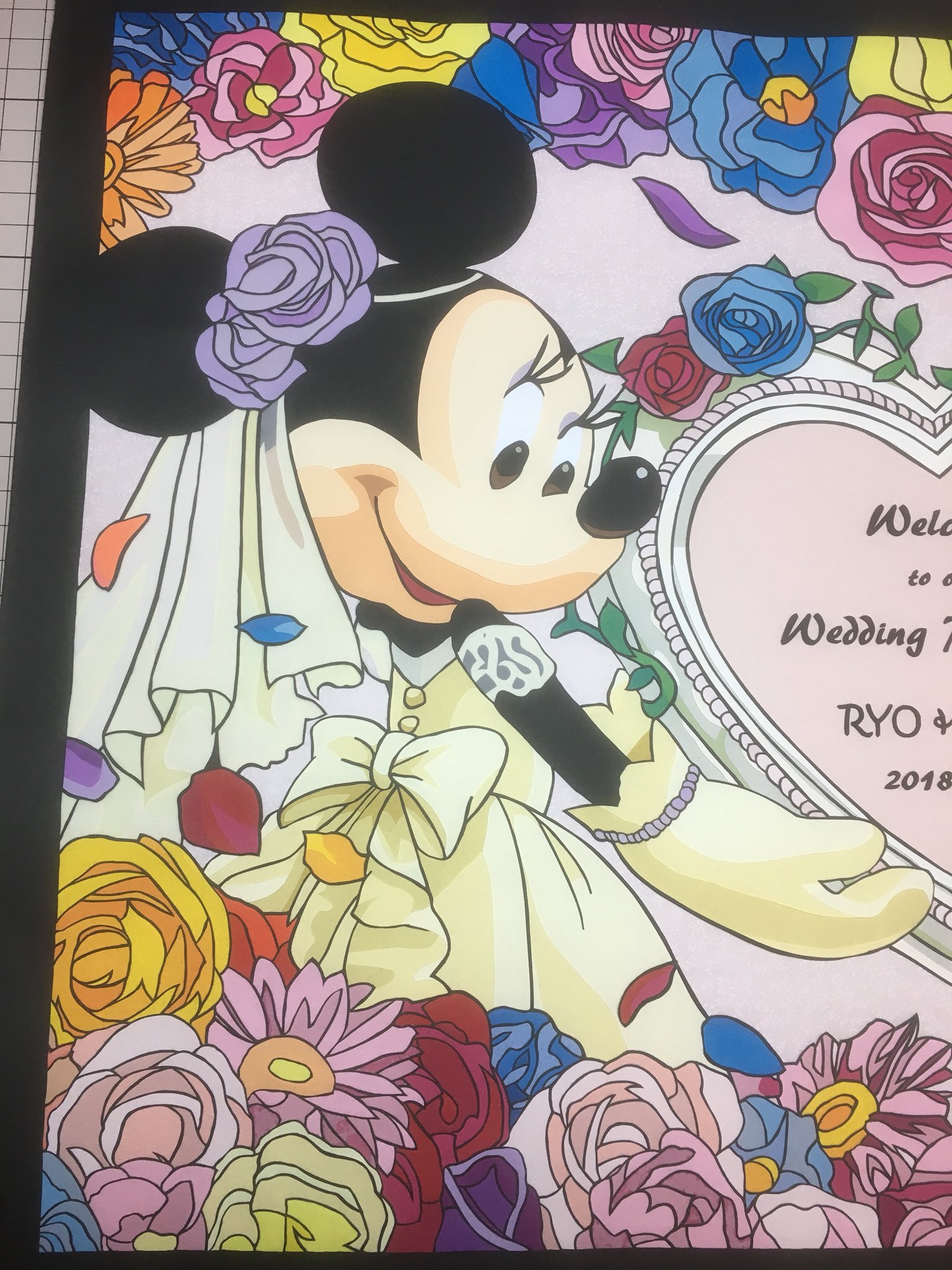 くろね 切り絵したりキャンプしたり 依頼でミッキーミニーのウェルカムボードを切り絵で作りました 制作期間約2ヶ月 納期前日に完成 褒めていただくととても嬉しいです Happy Wedding 切り絵 ディズニー ウェルカムボード 結婚式 T Co