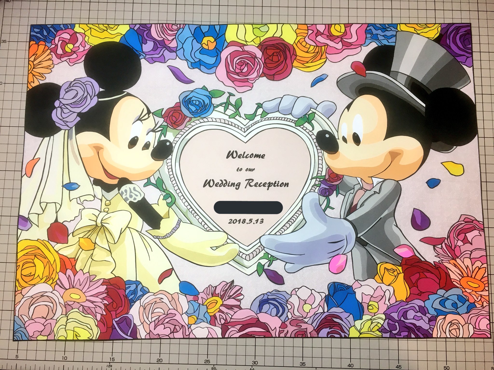 くろね 切り絵したりキャンプしたり 依頼でミッキーミニーのウェルカムボードを切り絵で作りました 制作期間約2ヶ月 納期前日に完成 褒めていただくととても嬉しいです Happy Wedding 切り絵 ディズニー ウェルカムボード 結婚式 T Co