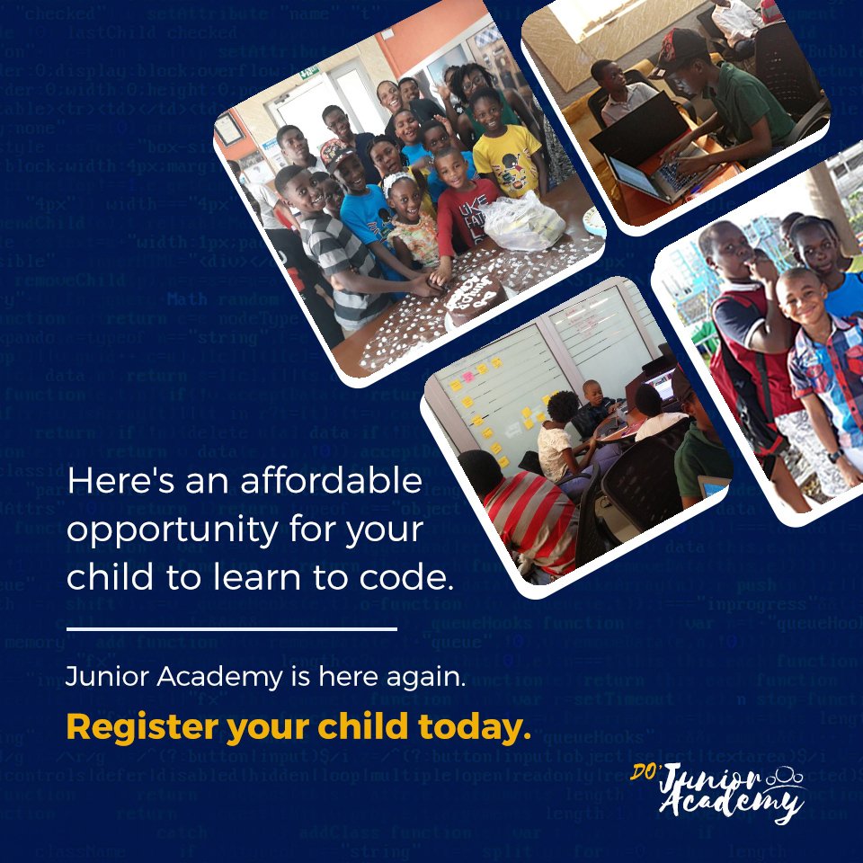 Foundation_DO's tweet photo. Don't miss out on this!
Empower your children to code!
#I2CC #I2cancode #JuniorAcademy #DOFoundation #coding https://t.co/HL0sJlM0t2