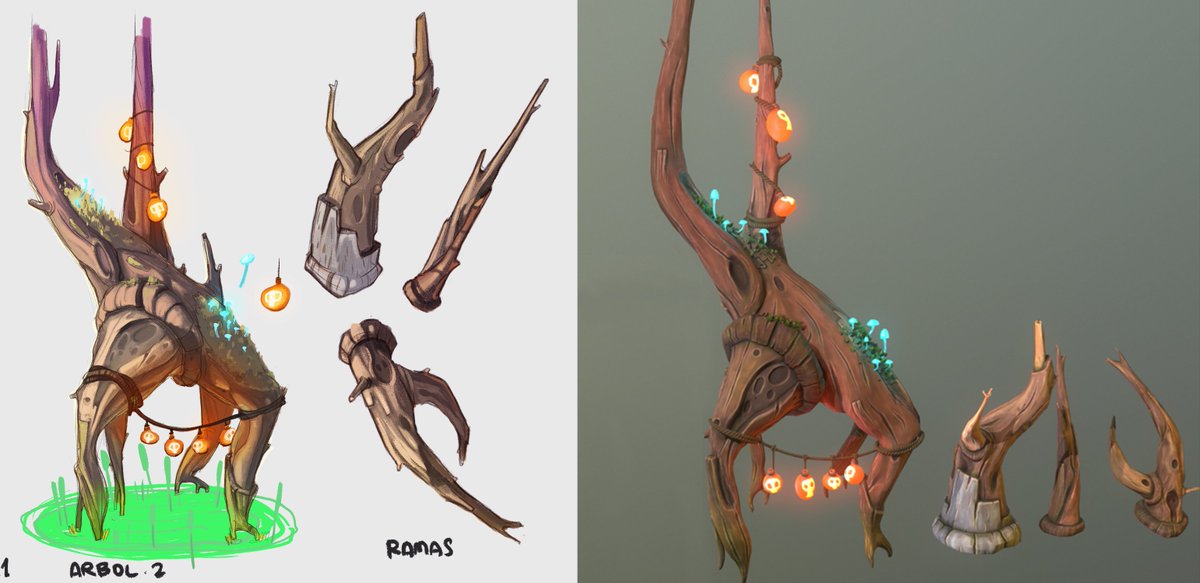 BerlinByTen's tweet photo. Del concept al 3D. ¡A tope con el nuevo setting! La vegetación llega a los entornos del inframundo. 💀  
#Disembodied #conceptArt #3dmodel #render #indiedev #gaming #gamedev #playstation #devsfromspain https://t.co/qLsljIwH9I