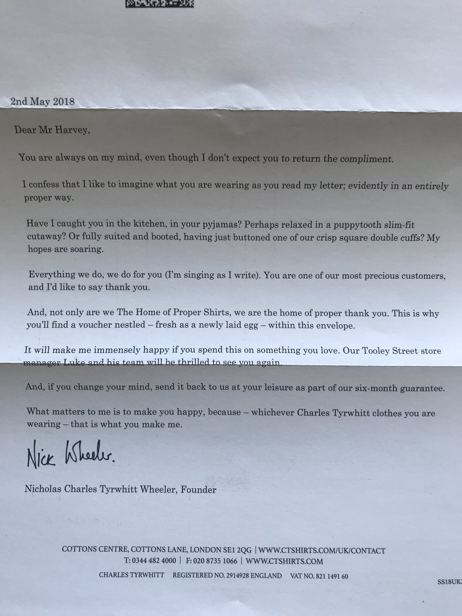 pharvey_'s tweet photo. Did anyone else get this letter from @ctshirts and find it really creepy and disgusting? Imagine the sign-offs that this slipped through! Really unsettling stuff! https://t.co/dBBKzqfbry