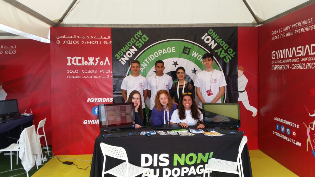 ISFsports's tweet photo. ISF #Youth Council is waiting for athletes, volunteers 👉 everyone to join them at #Gymnasiade2018 🇲🇦 Sport Village. Fun activities to spread awarness on @GlobalGoalsUN #inclusion, #health #Sustainability. 

#activeISFun &amp; #education @nevavu @alMansouri_rs @xico https://t.co/0enZWwzxFc