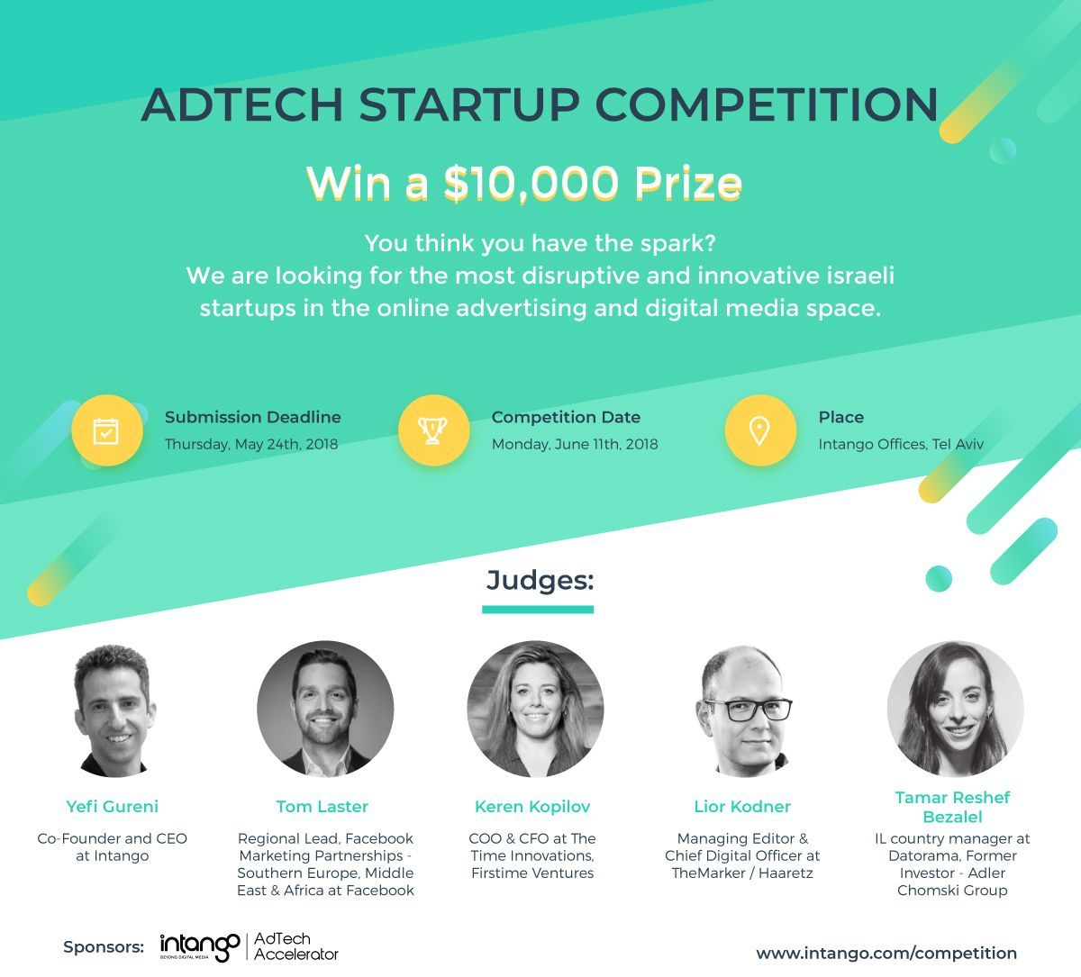We're hosting the #AdTech #Startup Competition on June 11th, 2018. 

Find out how you can win here >> buff.ly/2Ig3Cfs

#StartupIsrael #startupnation