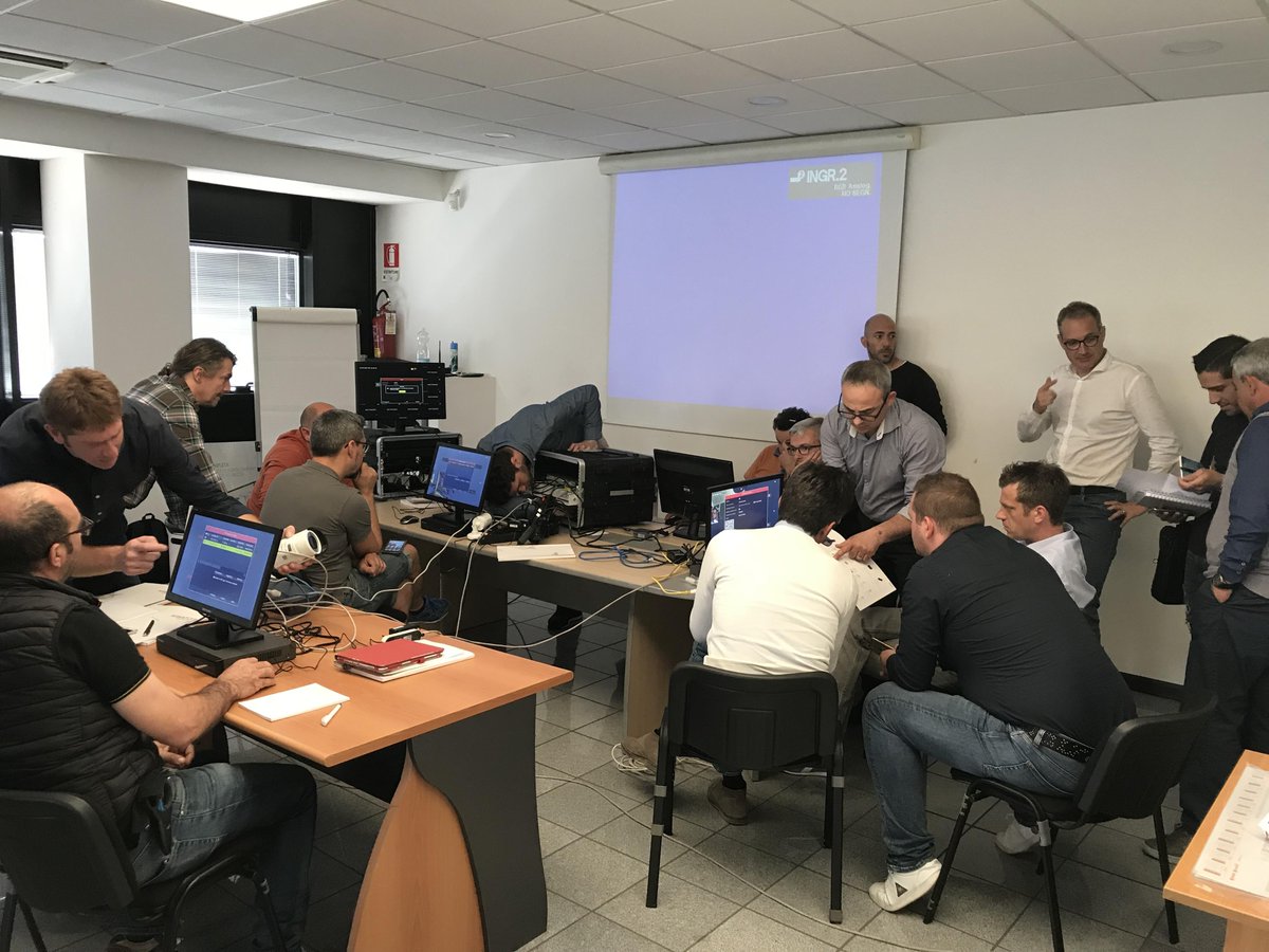 HikvisionEurope's tweet photo. How do we make the training classes lively and interesting? No boring 'speech & listen' but more practical experience & vivid interaction! 😀
Well done the first round of technical training for instrallers, with our distributor Materiale Elettrico and #Hiwatch team in Italy.👍 https://t.co/kEv5DgwDIA