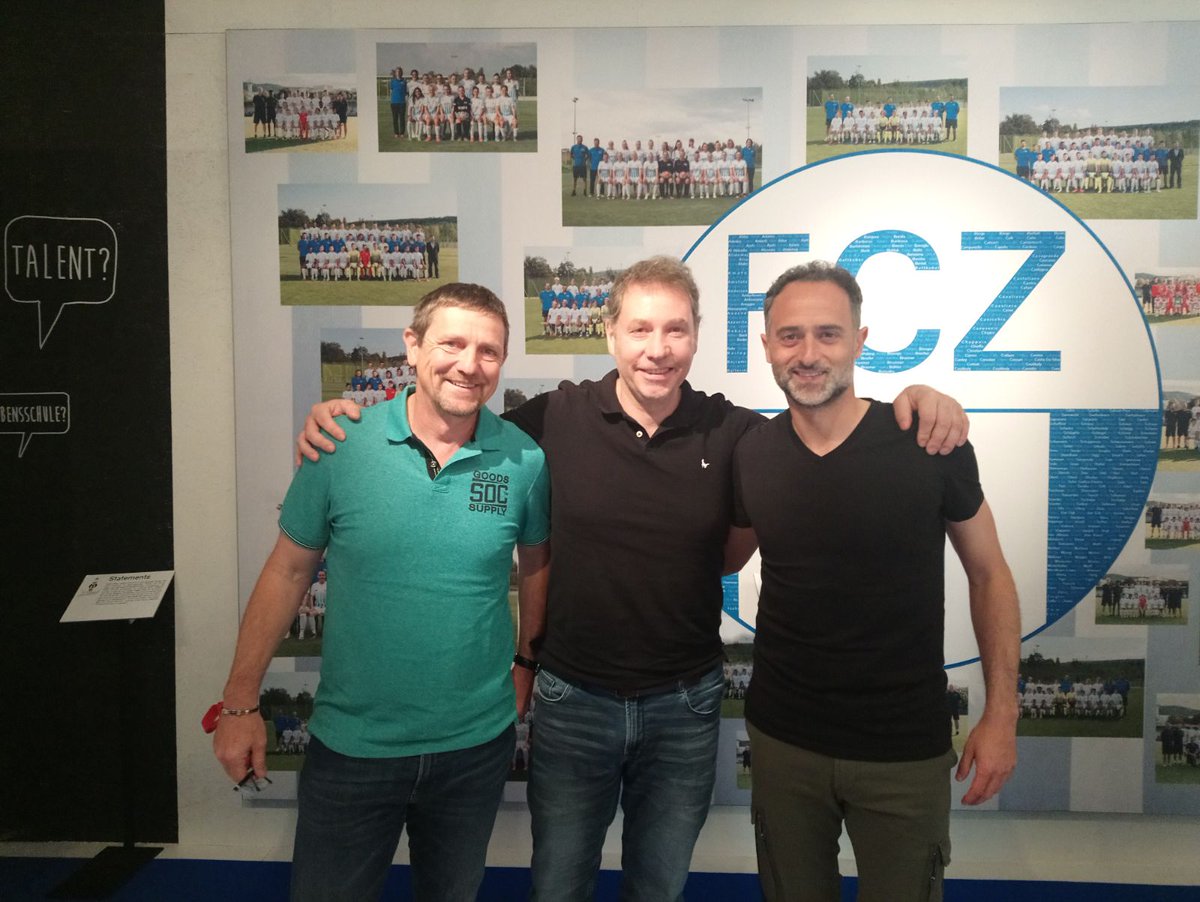 Benchmark54's tweet photo. Today we are visiting FC Zürich! Welcome aboard team FC Zürich! Herzlichen Willkommen FC Zürich! Here is our boss James with Heinz and Massimo. #fczuerich https://t.co/dUSPGWAKKR