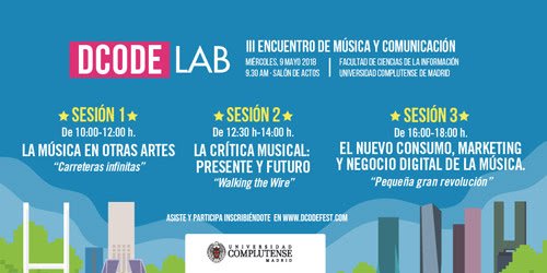 Inforadio_UCM's tweet photo. Este miércoles celebramos en @UCMccinf el #DCODELAB 
El día de la jornada puedes conseguir entradas para el @dcodefest posteando, tuiteando... Para participar te tienes que inscribir en https://t.co/5QwoscA8ra

+ INFO en https://t.co/xFG96lq55l https://t.co/EEZIWUwhsw
