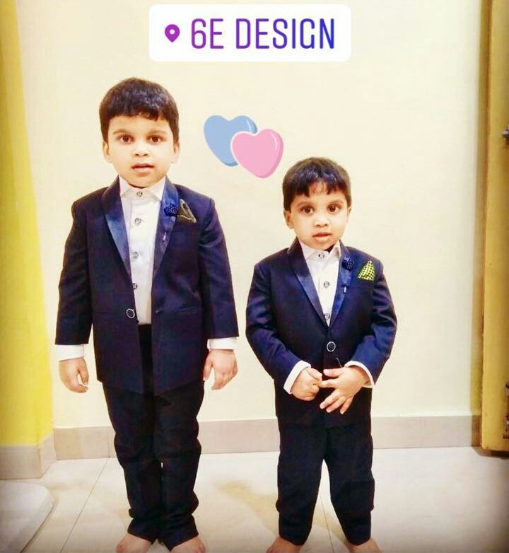 6e_design's tweet photo. These two Cutie Little camp #Looking #Classy In our Space Blue #Suit ❤️ Brand : @6edesign 
Jai Hindi 🇮🇳
Jai Bholenath🙏🏻
#kidsdesigner #kidsfashion #cutiepie #londonfashion #parisstyle #parisstylist #newyorkcity #happykid #happycustomer #weddingdress #fashionrevolutionweek https://t.co/smP2kqVFlx