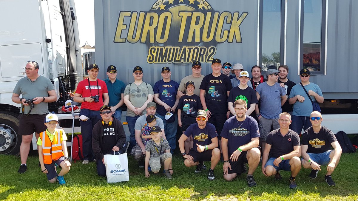 SCSsoftware's tweet image. If you're still somewhere around at @Truckfest_Live , Peterborough - you might want to visit our spot now - @SQRLTV has arrived 👍😎
It was a pleasure to give a unique #TruckerOfTheMonth hoodie to you Paul...😉
Thanks for what you're doing for the community ⛟👌