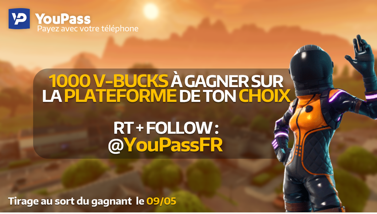YouPassFR's tweet photo. #concours #vbucksgiveaway
1000 V-Bucks à gagner sur la plateforme de ton choix 😏

🔥 RT ce tweet
🔥 Follow @YouPassFR

Tirage au sort mercredi (09/05) https://t.co/M0hVwiM0mE
