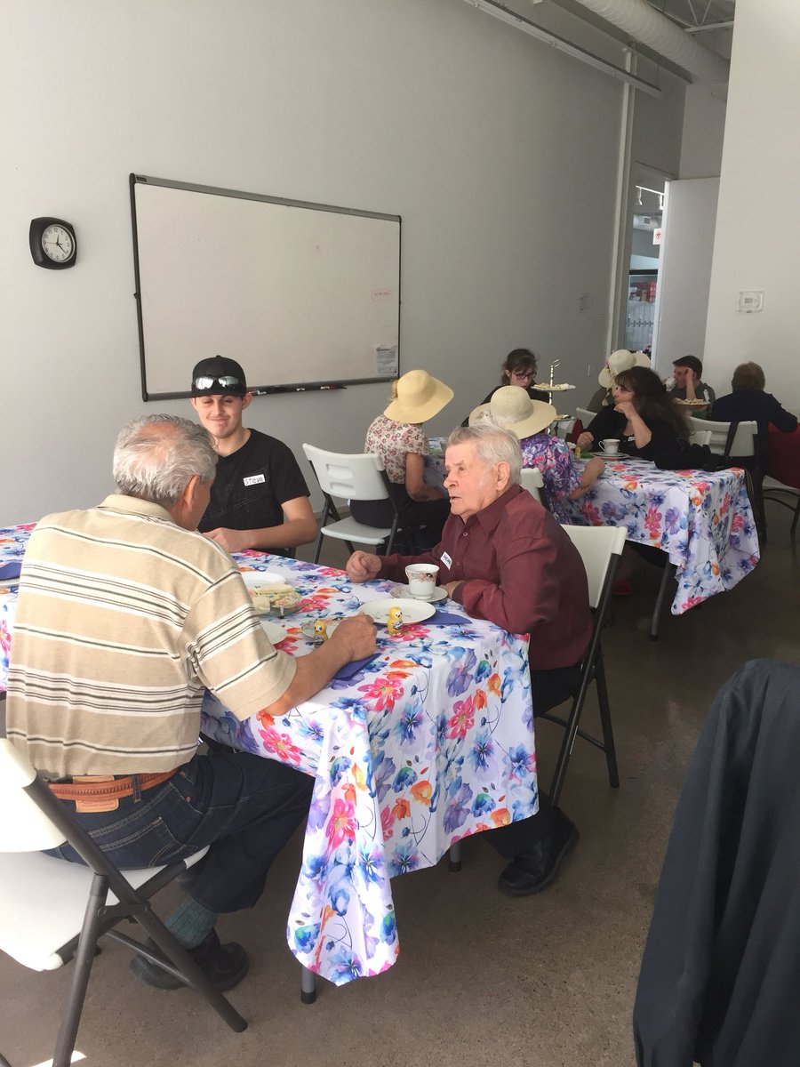 Humberview students having tea time with seniors at the Exchange <a href="/HumberviewSS/">Humberview S.S.</a>