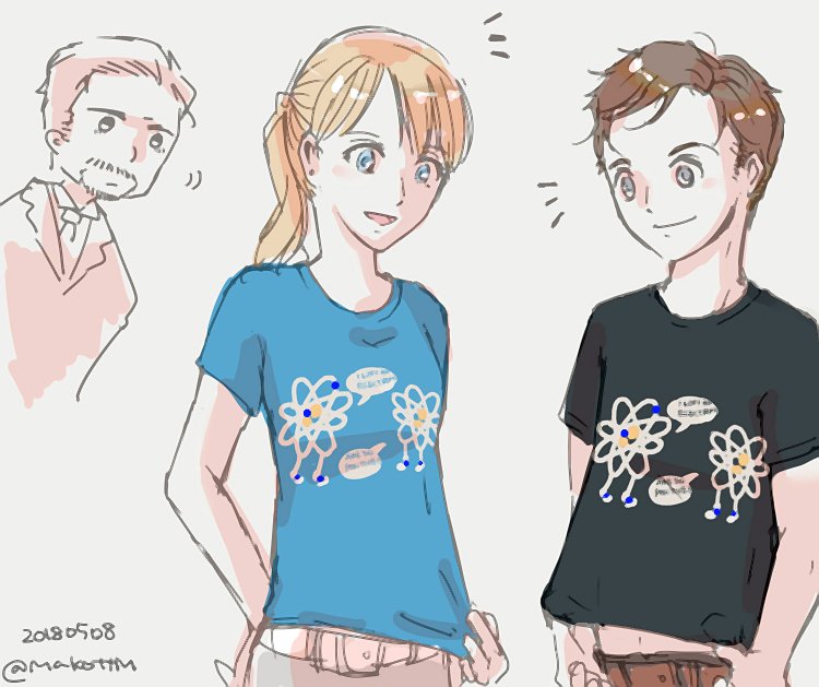 小ネタ集みたいなの見てたらピーター(ホムカミ)とペッパー(IM3)色違いのTシャツ着てたよってのが出てきて何それかわいい…てなったので描いた。 