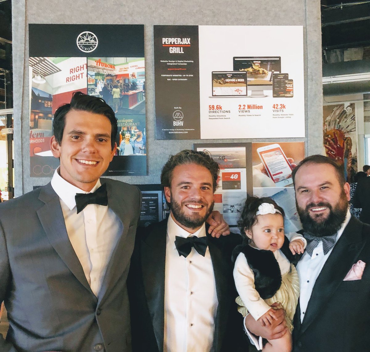 BuhvDesigns's tweet photo. Congrats to all the winners at the BMA's Friday night! The Buhv team had a great showing! Oh, and our mascot Grace had a blast too! @BMAColorado #cutebabies #b2bmarketing https://t.co/sqDTL9gsz5