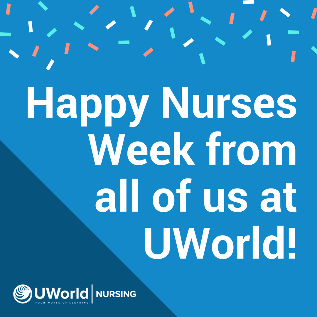 UWorldNursing's tweet image. Happy #NursesWeek2018! We have amazing events coming this week so be sure to follow us on Twitter to stay up-to-date. You could even win a free subscription!